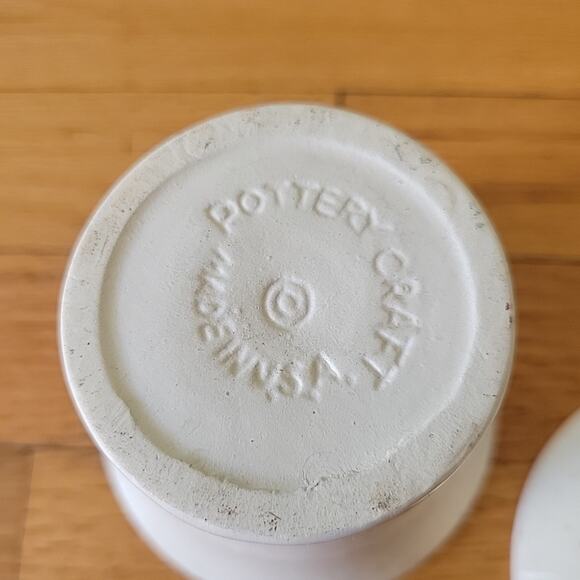 Vintage 70s Pottery Craft Speckled Wheat Pattern Flared Cups Glazed MCM Prairie - Picture 6 of 10